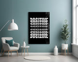 Positive Mirrored Repeat Typography Glass Wall Art