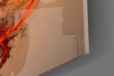 Rising Phoenix Fire and Ink Figure Glass Wall Art
