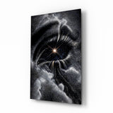 Cosmic Eye Starburst and Clouds Glass Wall Art