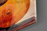 Golden Harpist Woman Art Deco Glass Wall Art