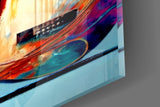 Dancer and Guitar Splash Painting Glass Wall Art