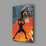 Slam Dunk Silhouette Poster Glass Wall Art