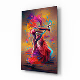 Two Dancers in Colour Storm Glass Wall Art