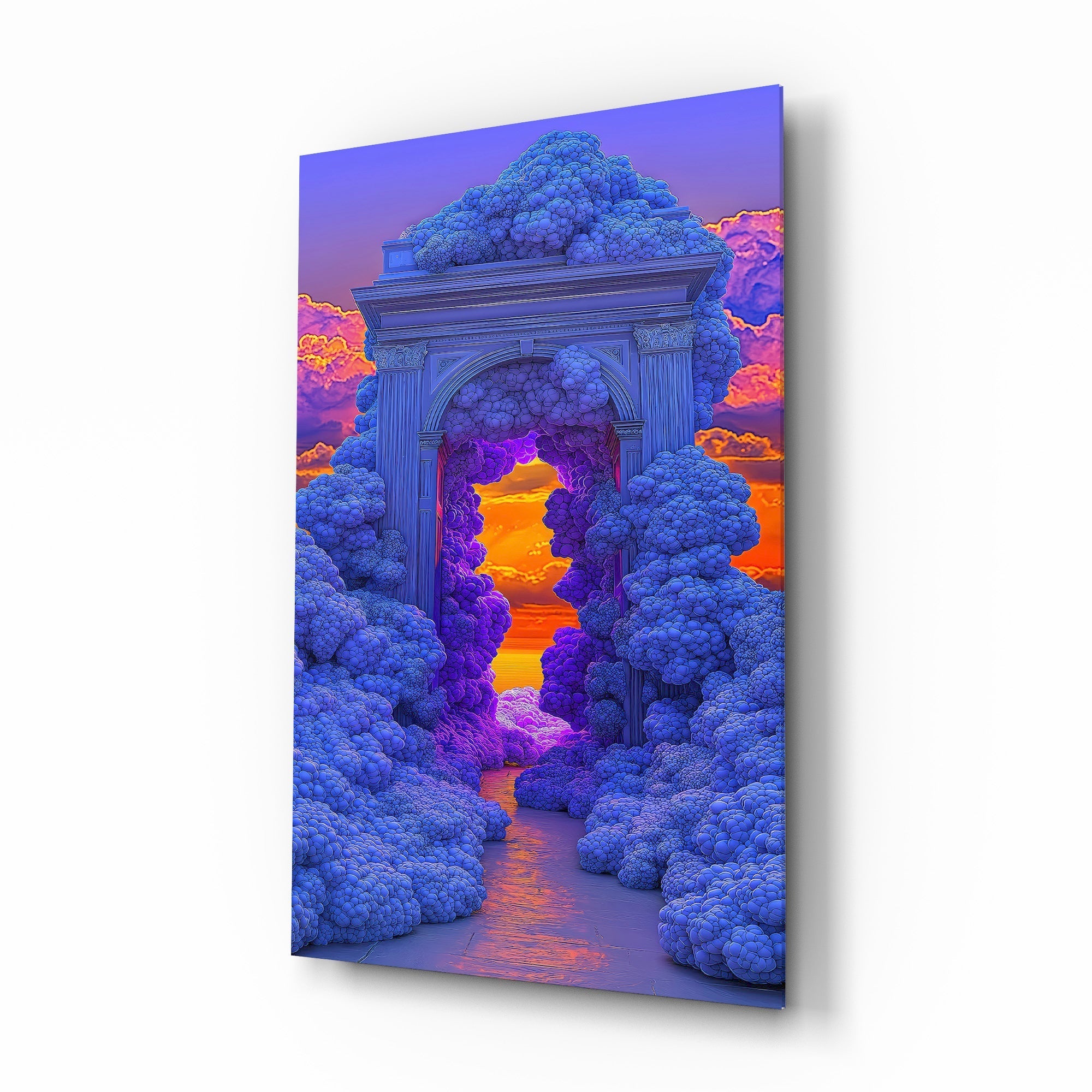 Coral Cloud Archway Surreal Glass Wall Art