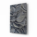 Silver Petal Layers Monochrome Glass Wall Art
