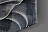 Silver Petal Layers Monochrome Glass Wall Art