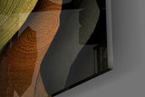 Wood Grain and Leaf Layers Organic Glass Wall Art
