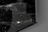 Cosmic Knight Silhouette Monochrome Glass Wall Art