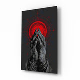 Praying Hands Red Mandala Glass Wall Art
