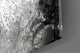 Classical Statue Face on Yellow Pop Art Glass Wall Art