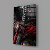 Samurai Katana Hilt and Armour Detail Glass Wall Art