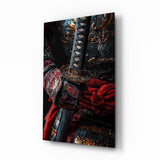 Samurai Katana Hilt and Armour Detail Glass Wall Art
