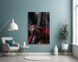 Samurai Katana Hilt and Armour Detail Glass Wall Art