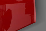Chrome Crescent and Star on Red Glass Wall Art