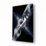 Cosmic Hands Reaching Across a Black Hole Glass Wall Art