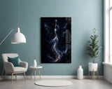 Celestial Mermaid Reaching for a Star Glass Wall Art