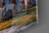 Stonehenge at Sunset Painterly Landscape Glass Wall Art