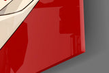 Aces Up the Sleeve Red Pop Art Glass Wall Art