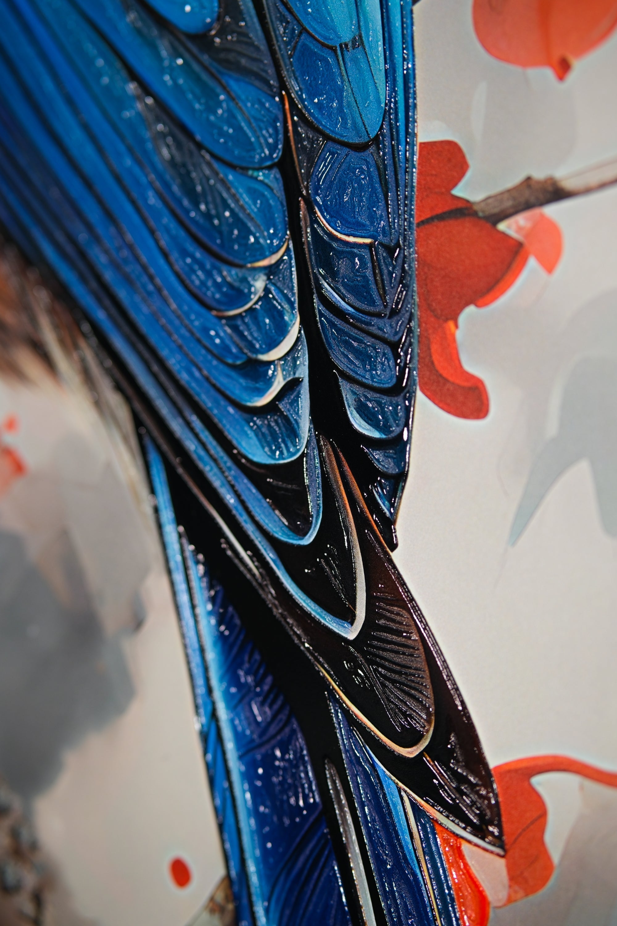Sapphire Songbird — Haptic 3D Embossed + High-Gloss Lacquer Print