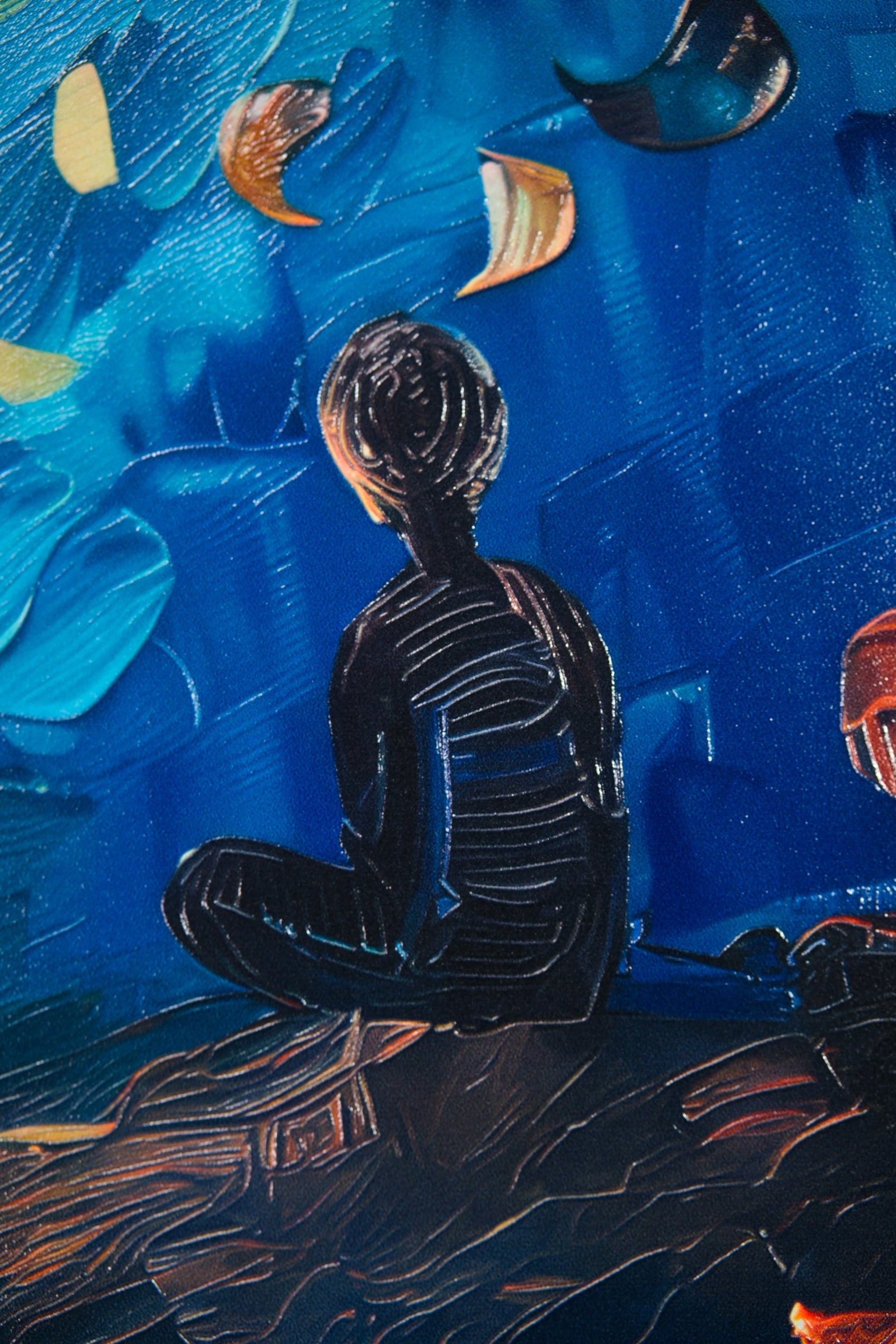 Lunar Serenade — Haptic 3D Embossed + High-Gloss Lacquer Print