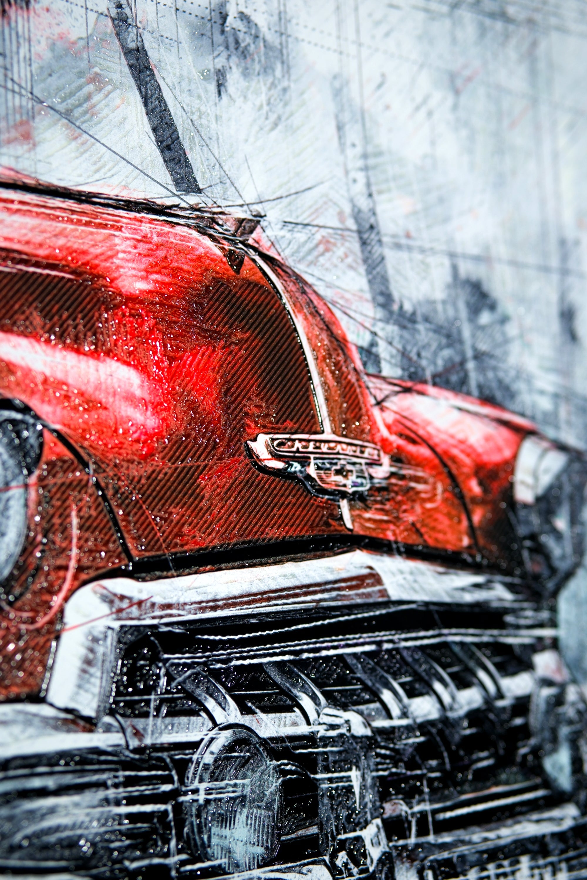 Crimson Chrome Classic — Haptic 3D Embossed + Gloss Lacquer Print