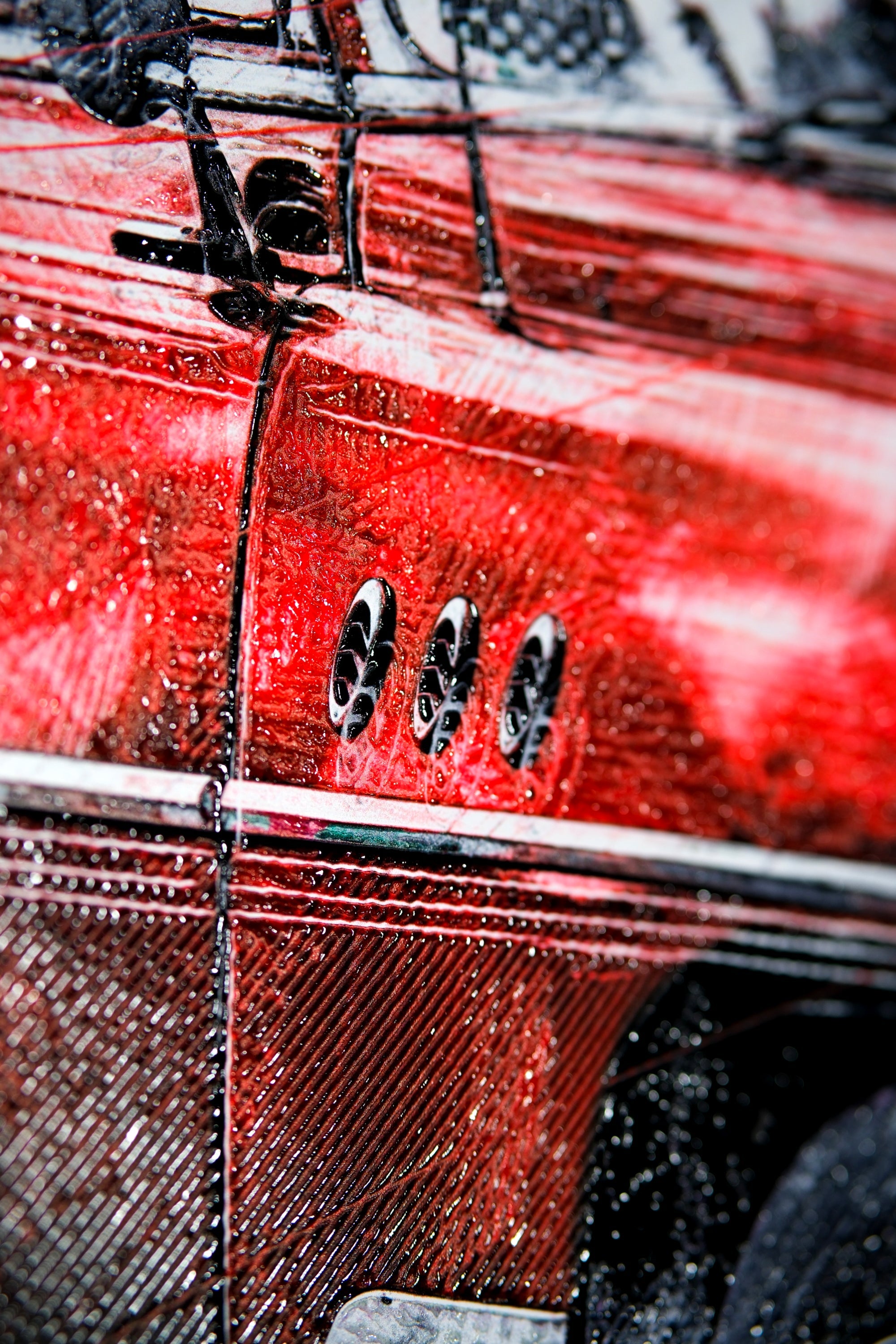 Crimson Chrome Classic — Haptic 3D Embossed + Gloss Lacquer Print