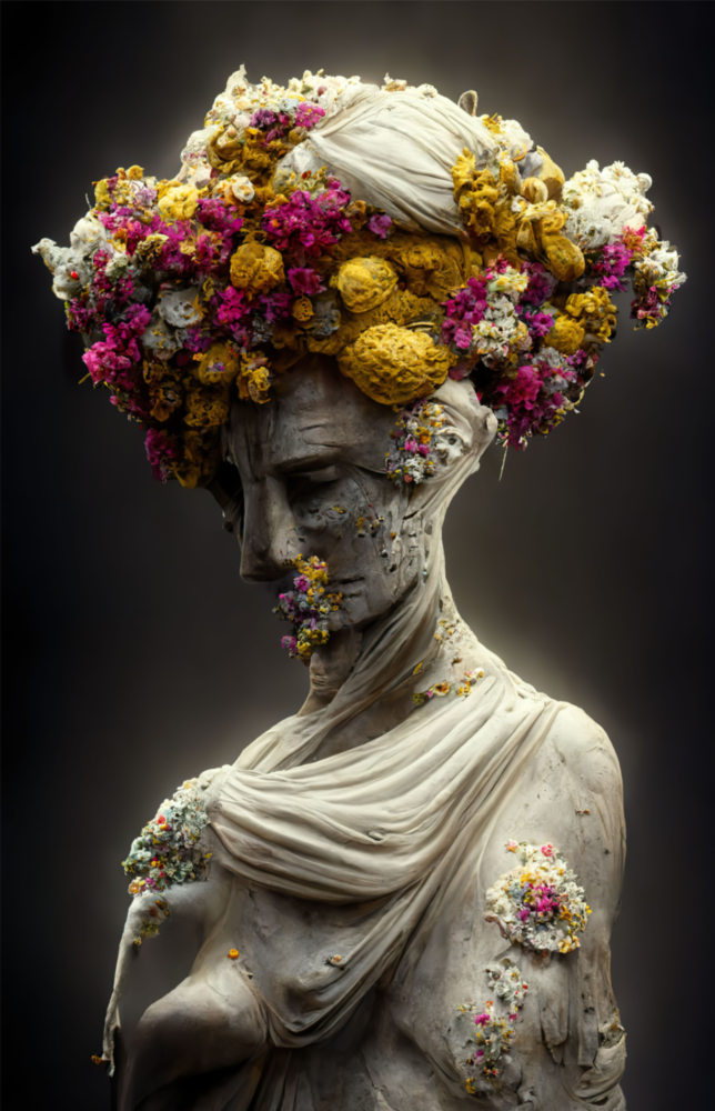Abandoned Statue Glass Wall Art  || Designer Collection