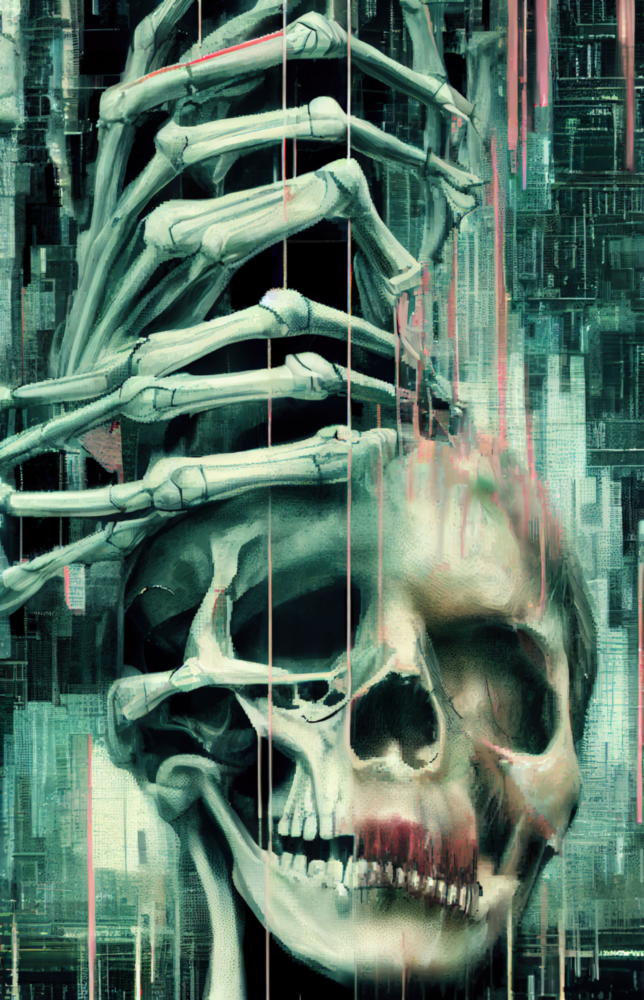 Fall of Skeletons Glass Art  || Designers Collection