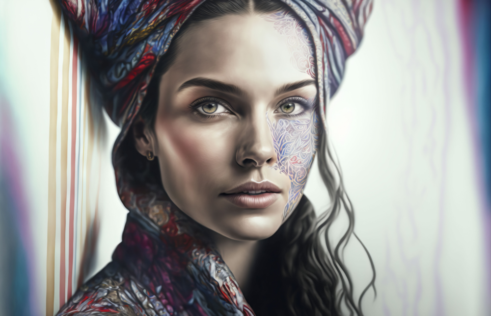 Girl with a Tattoo Glass Wall Art  || Designer Collection