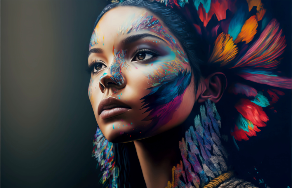 Girl with a Tattoo Glass Wall Art  || Designer Collection