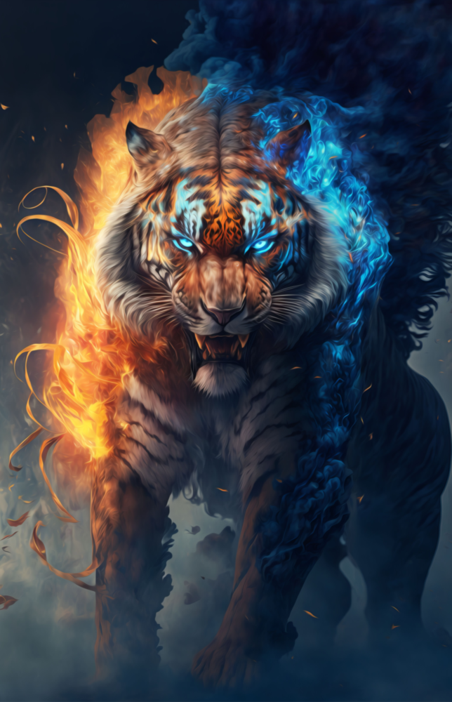Flaming Nobility Glass Wall Art  || Designer Collection