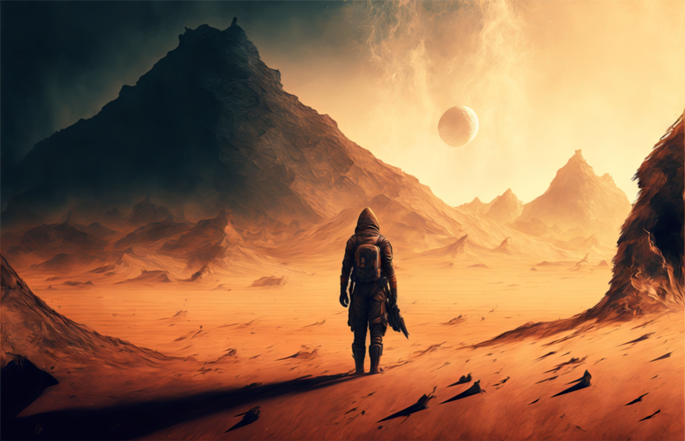Walk on Another Planet Glass Wall Art  || Designers Collection