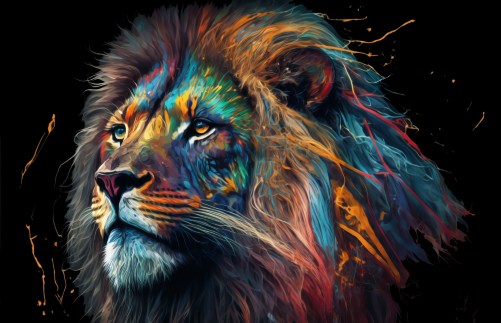 Nobility of the Lion Glass Wall Art  || Designer Collection