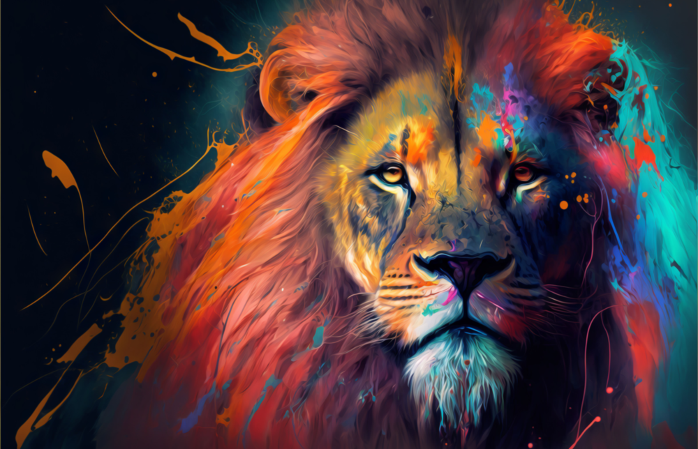 Nobility of the Lion Glass Wall Art  || Designer Collection