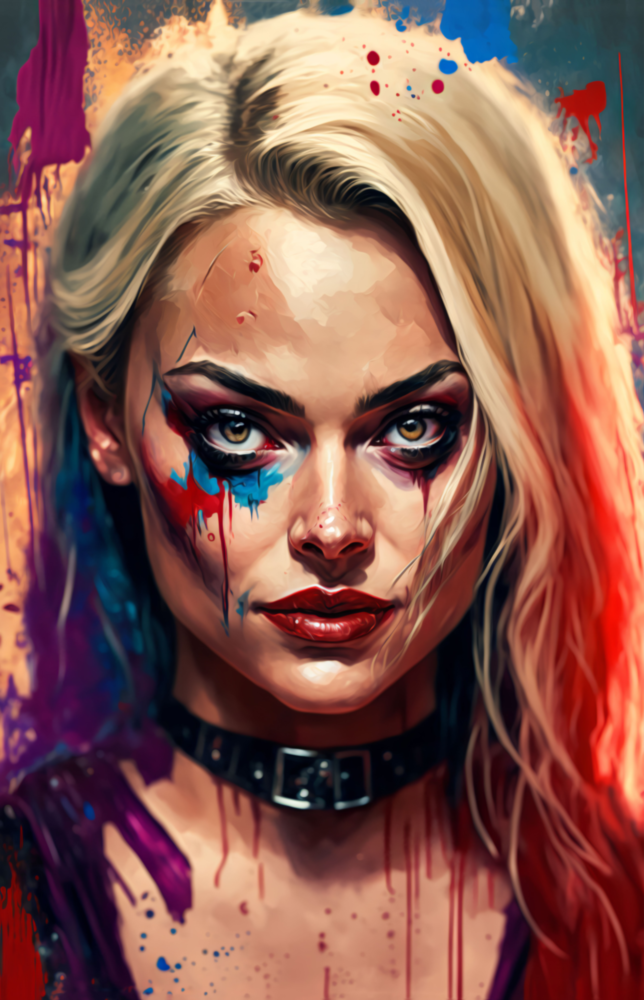 Harley Quinn Glass Wall Art  || Designer Collection
