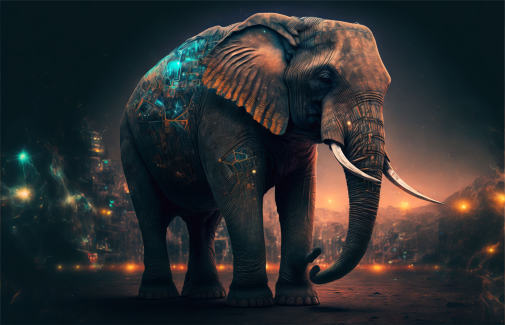 Glory of an Elephant Glass Wall Art  || Designer Collection