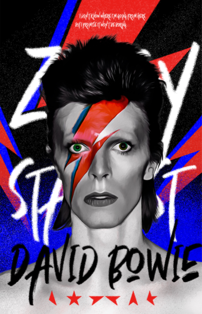 David Bowie Glass Wall Art || Designers Collection