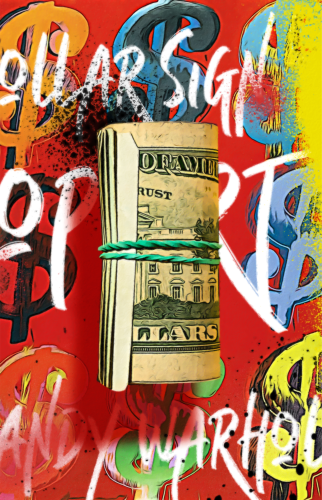 Andy Warhol and Bankroll Glass Wall Art || Designer Collection