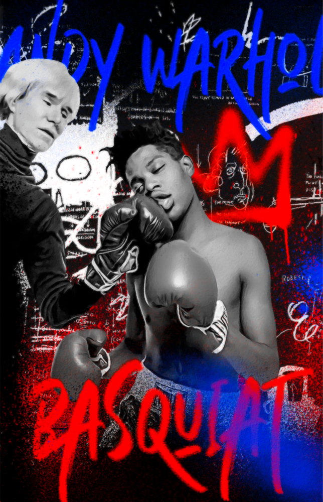 Andy Warhol vs Jean-Michel Basquiat Glass Wall Art || Designer Collection