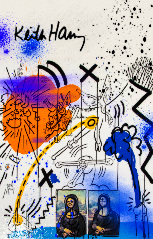 Style of Keith Haring Glass Wall Art || Designer Collection
