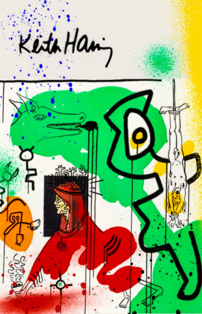 Style of Keith Haring Glass Wall Art || Designer Collection