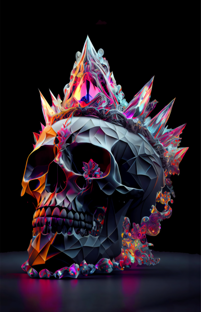 Diamond Skull Glass Wall Art || Designers Collection
