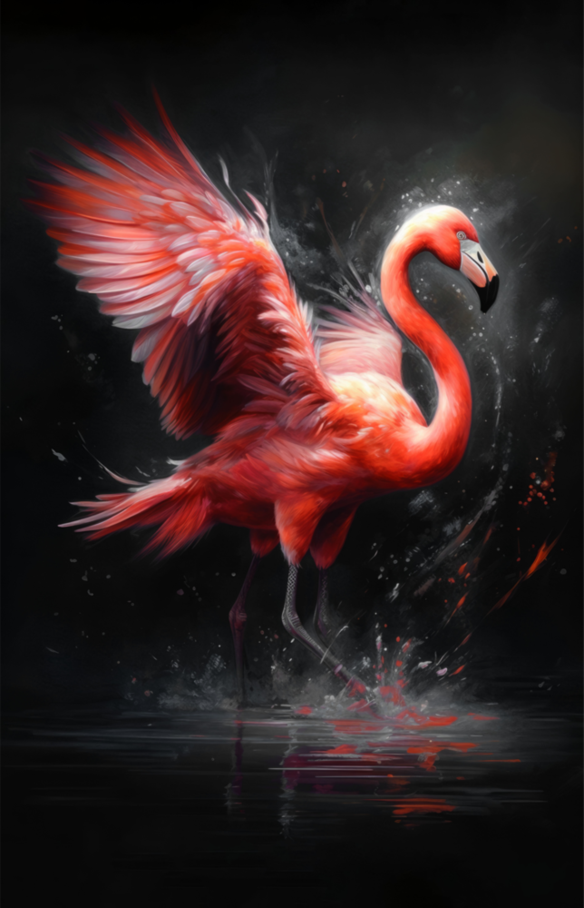 Flamingo Glass Wall Art || Designer Collection