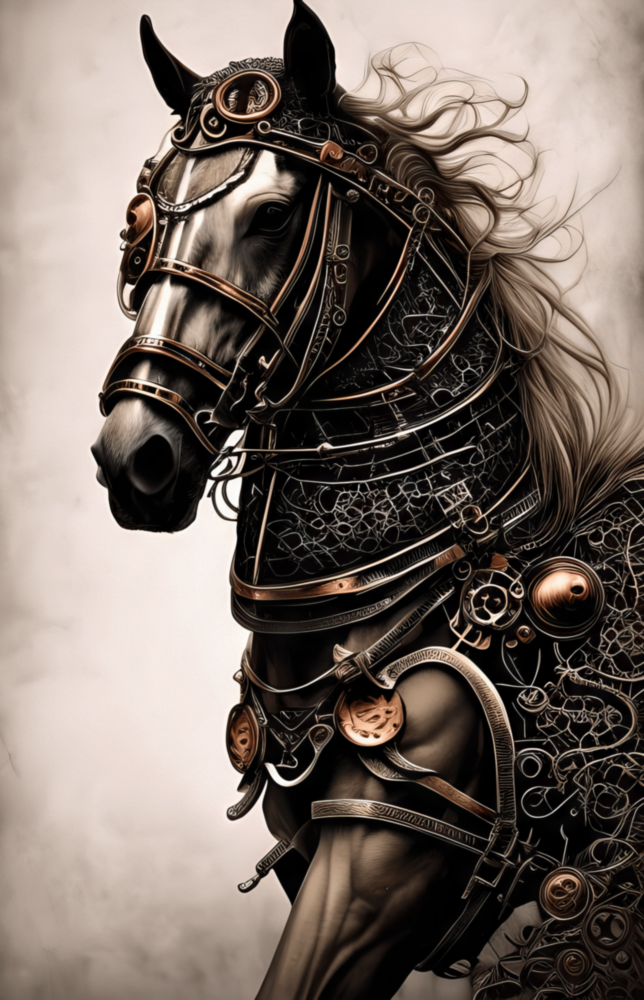 Warrior's Horse Glass Wall Art || Designer's Collection