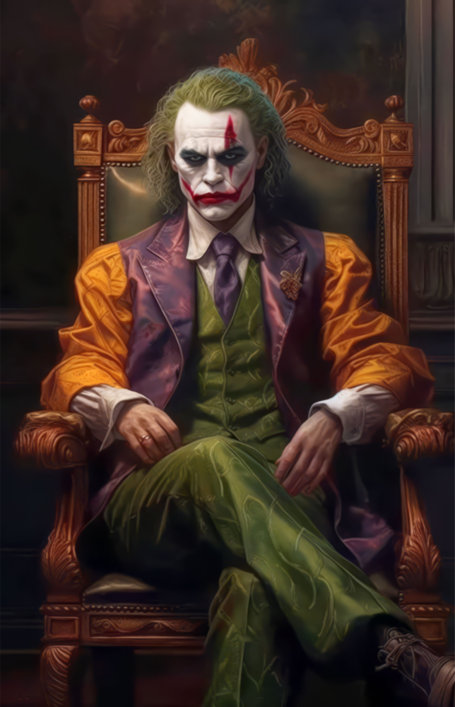 Joker in the Throne Glass Wall Art || Designer Collection