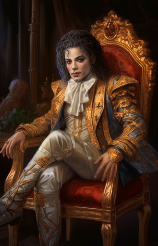 Michael Jackson in the Throne Glass Wall Art || Designer Collection