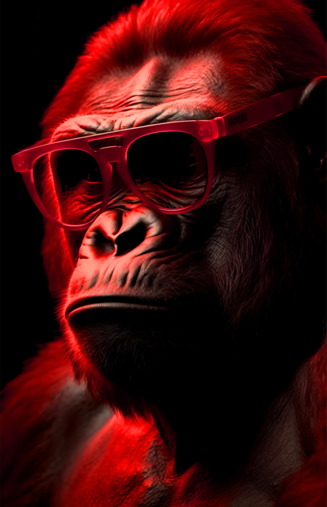 Ape the Thinker Glass Wall Art || Designer Collection