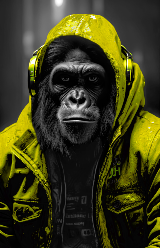 Rebellios Ape  Glass Wall Art || Designer Collection