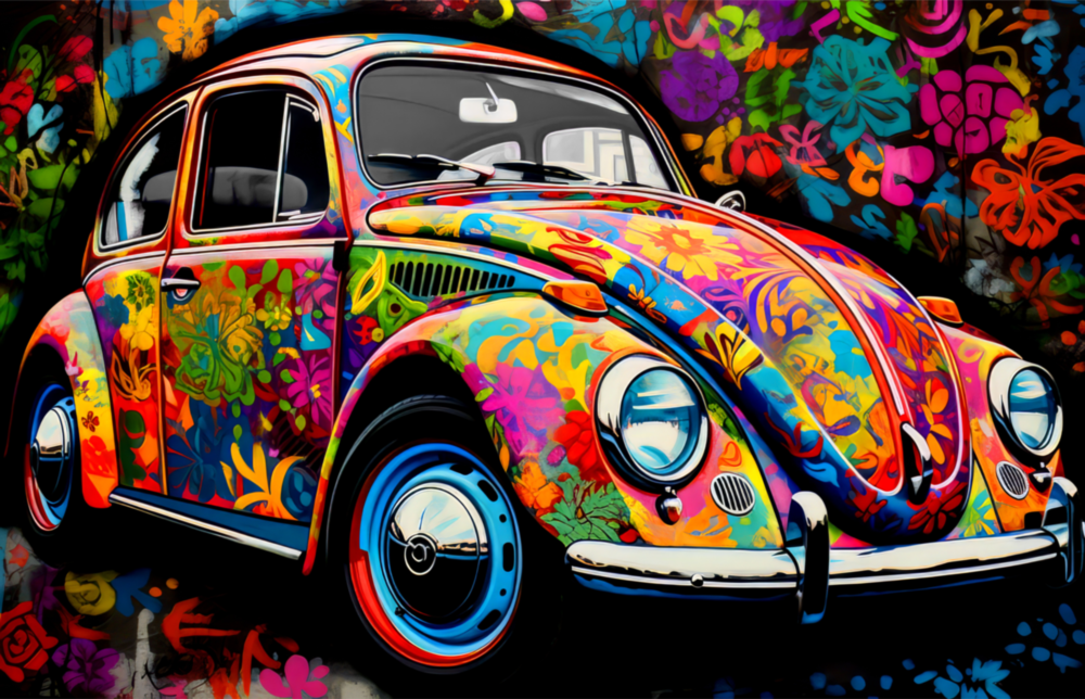 Flowering VW Glass Wall Art || Designer Collection