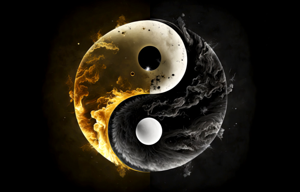 Ying Yang Glass Wall Art || Designer Collection